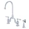 Kingston Brass KS7791ALBS English Country Kitchen Bridge Faucet W/Brass Sprayer, Chrm KS7791ALBS - alternate 1